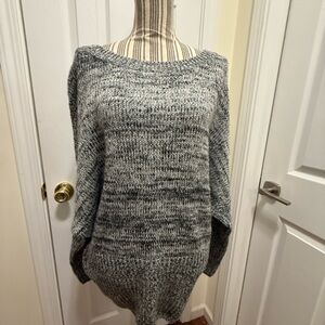 Grace and Lace Convertible Flip Sweater Marled Gray Medium